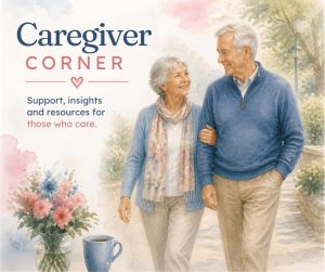 Older adult couple out for a walk